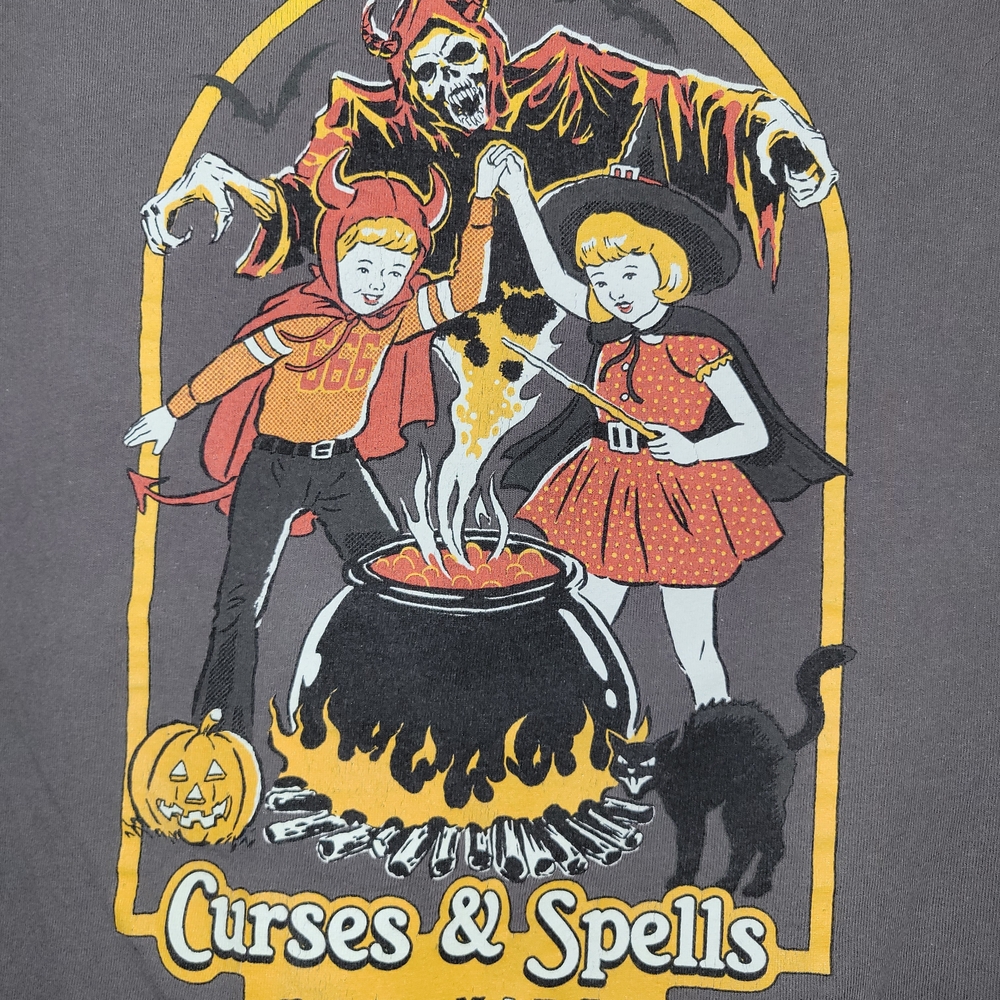 Steven Rhodes Curses & Spells For Kids Retro Dark Humor T-Shirt